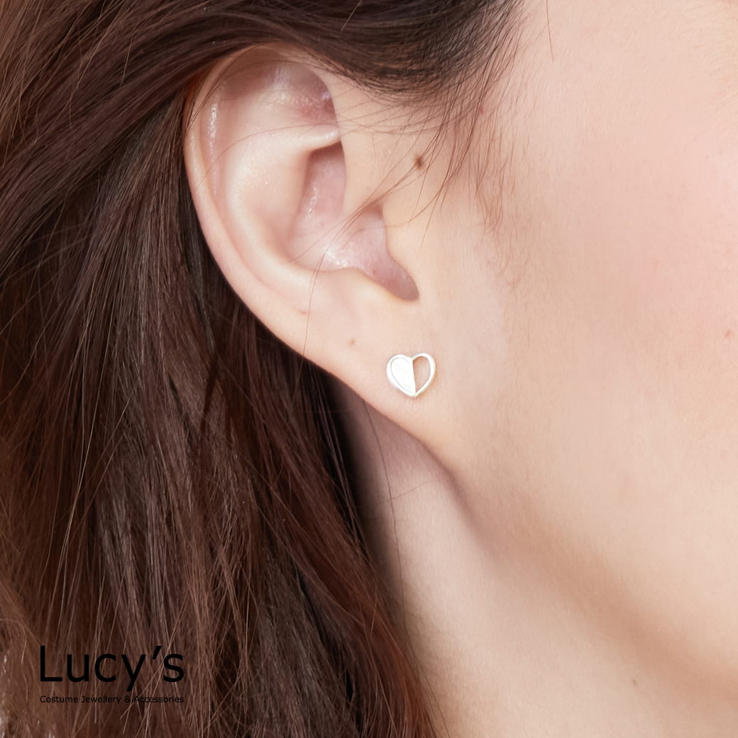 925純銀 相映愛心 轉珠耳環 (127275)