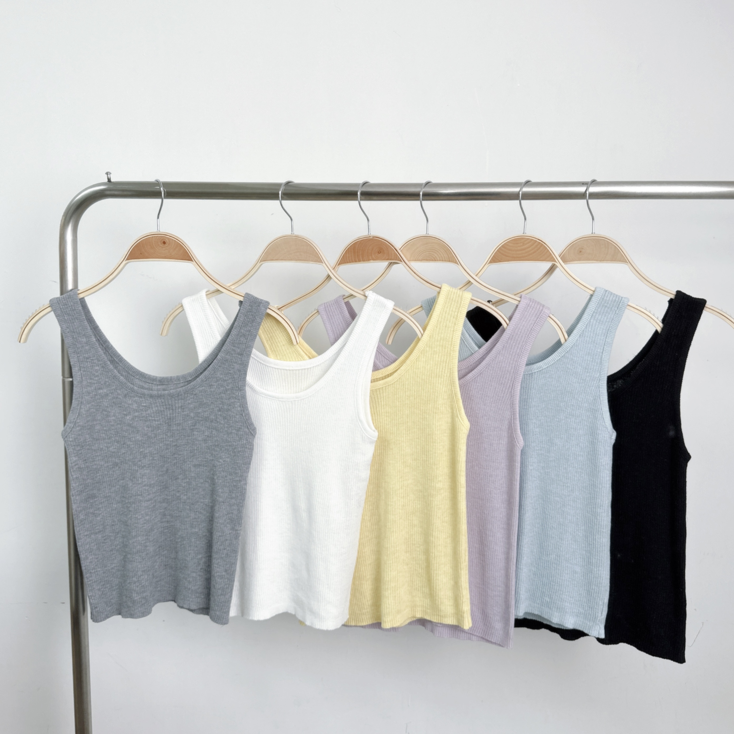 ⭐️⭐️【預訂】羅紋彈性針織打底背心 (G81-G86)