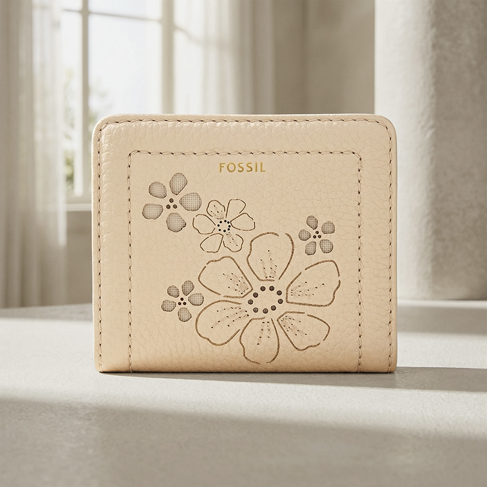 Madison 真皮氣質花紋 短夾-白色 SWL2916111