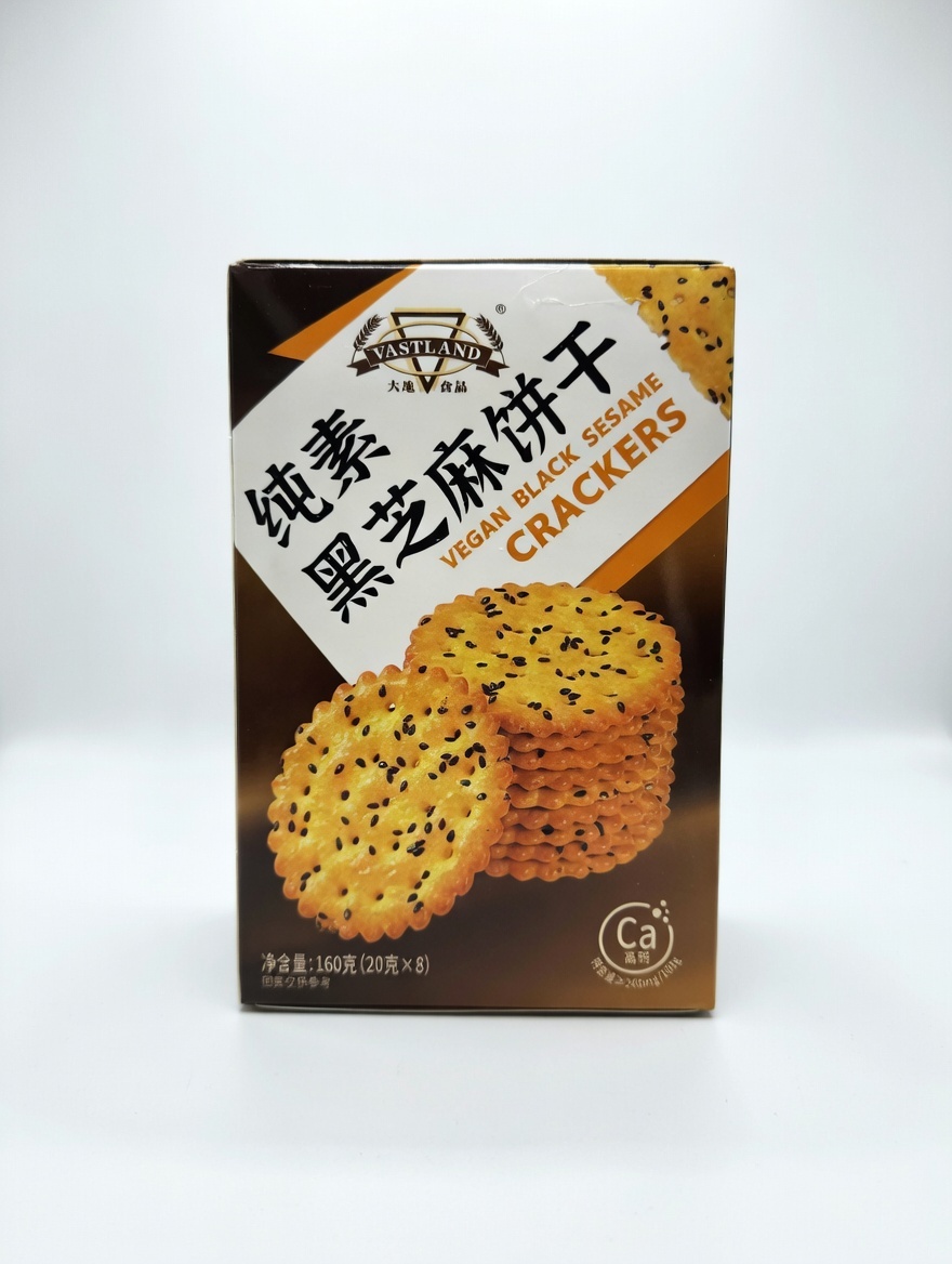 大地食品 彩盒庄純素黑芝麻餅