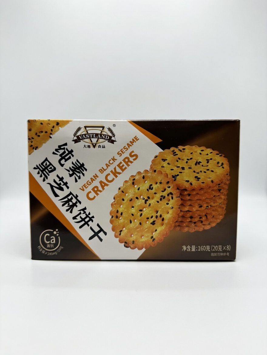 大地食品 彩盒庄純素黑芝麻餅