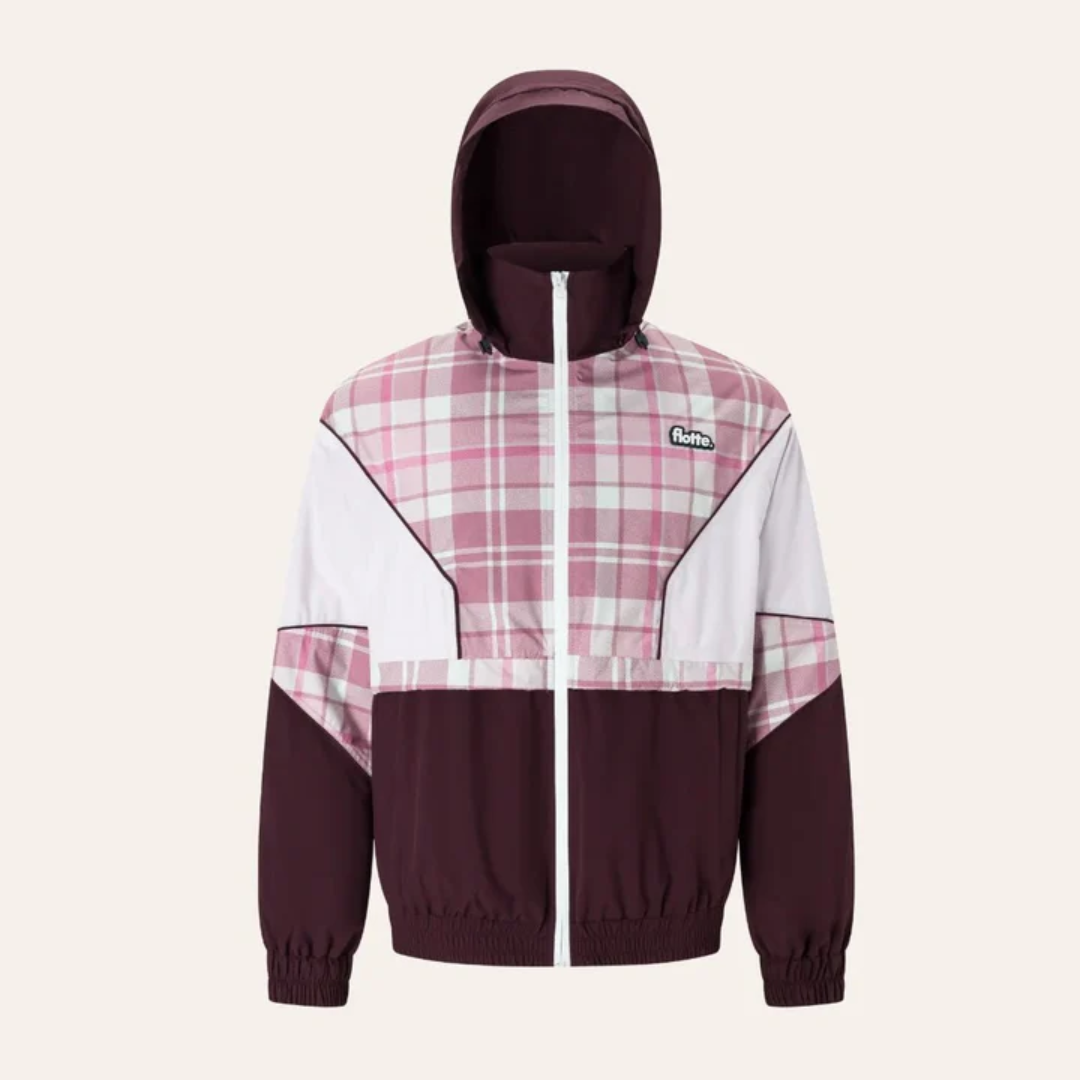 1FL0401-043 [FLOTTE] Saint-Martin - Waterproof Jacket Prune - Tartan Rose #24007 (EU)