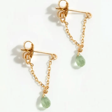 1YA0326-375 [YAY PARIS] Mia Earring 18K Gold Light Green Sapphire #302pdesJ120 (EU)