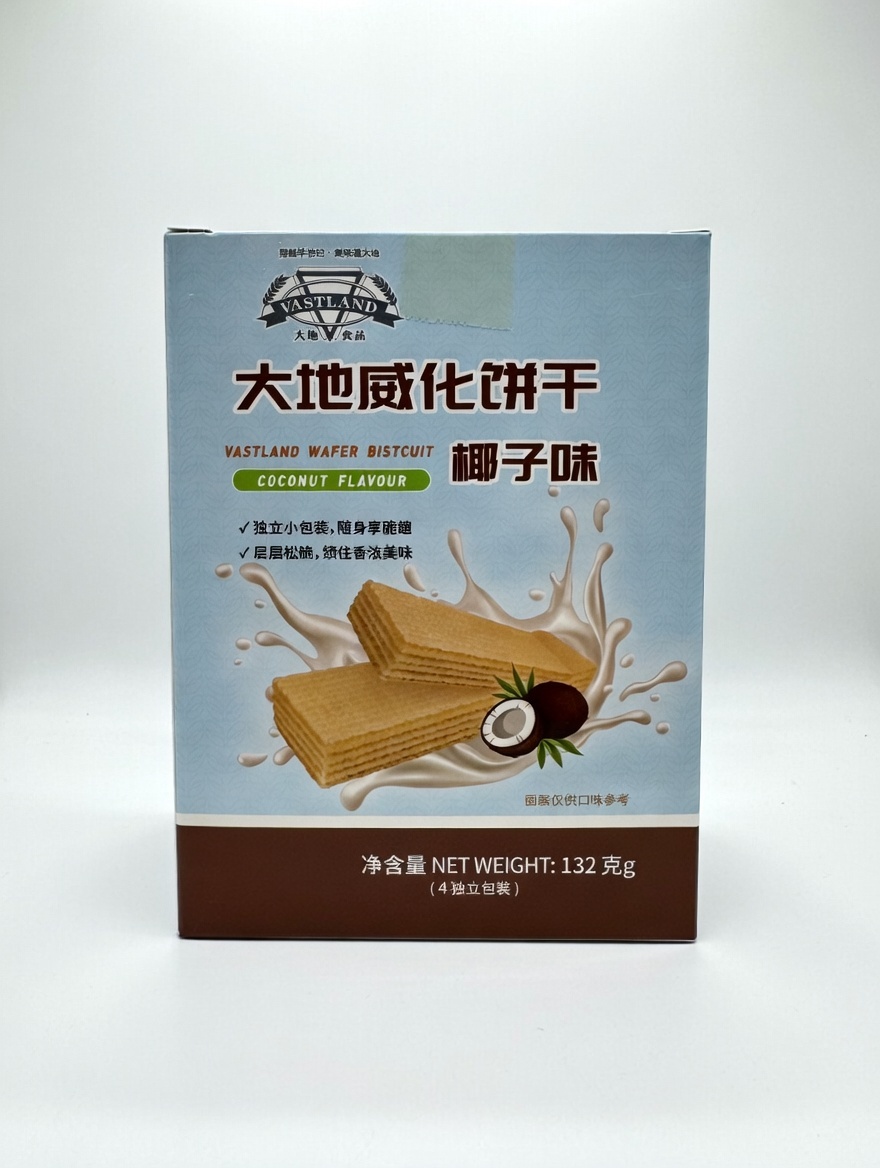 大地食品 彩盒庄椰子味威化