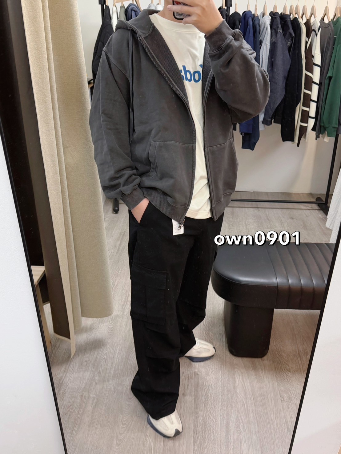 【OWN】TOFFEE 連帽 外套 水洗 刷白 百搭 經典 熱門款 春夏 不分男女 深灰 藍色