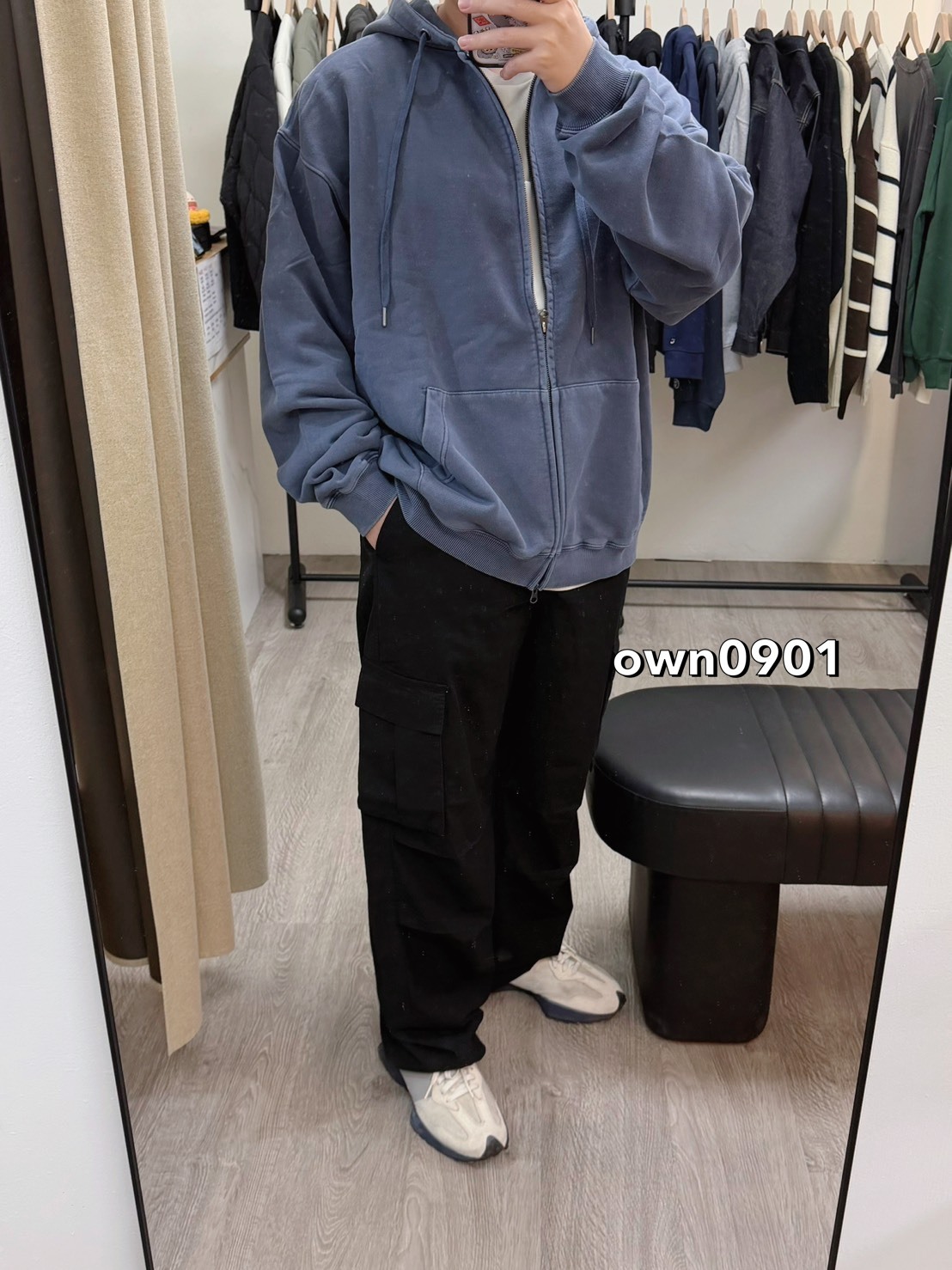 【OWN】TOFFEE 連帽 外套 水洗 刷白 百搭 經典 熱門款 春夏 不分男女 深灰 藍色