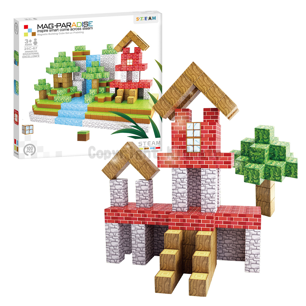 《 KIDMATE 》 2.5cm磁力塊場景組-城市100pcs
