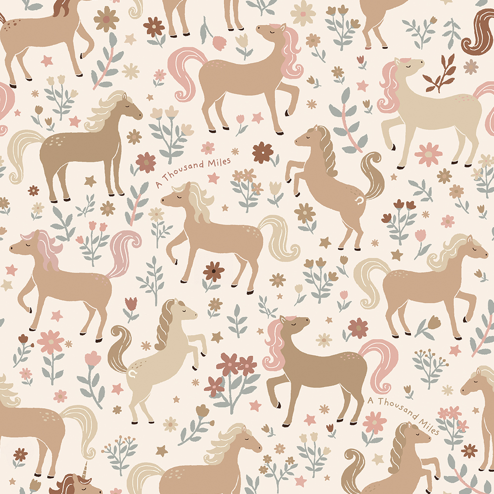 La Millou波蘭 Bamboo Muslin 100%竹纖銀離子紗布巾加大(115x140cm)｜九天朵朵馬(粉底)