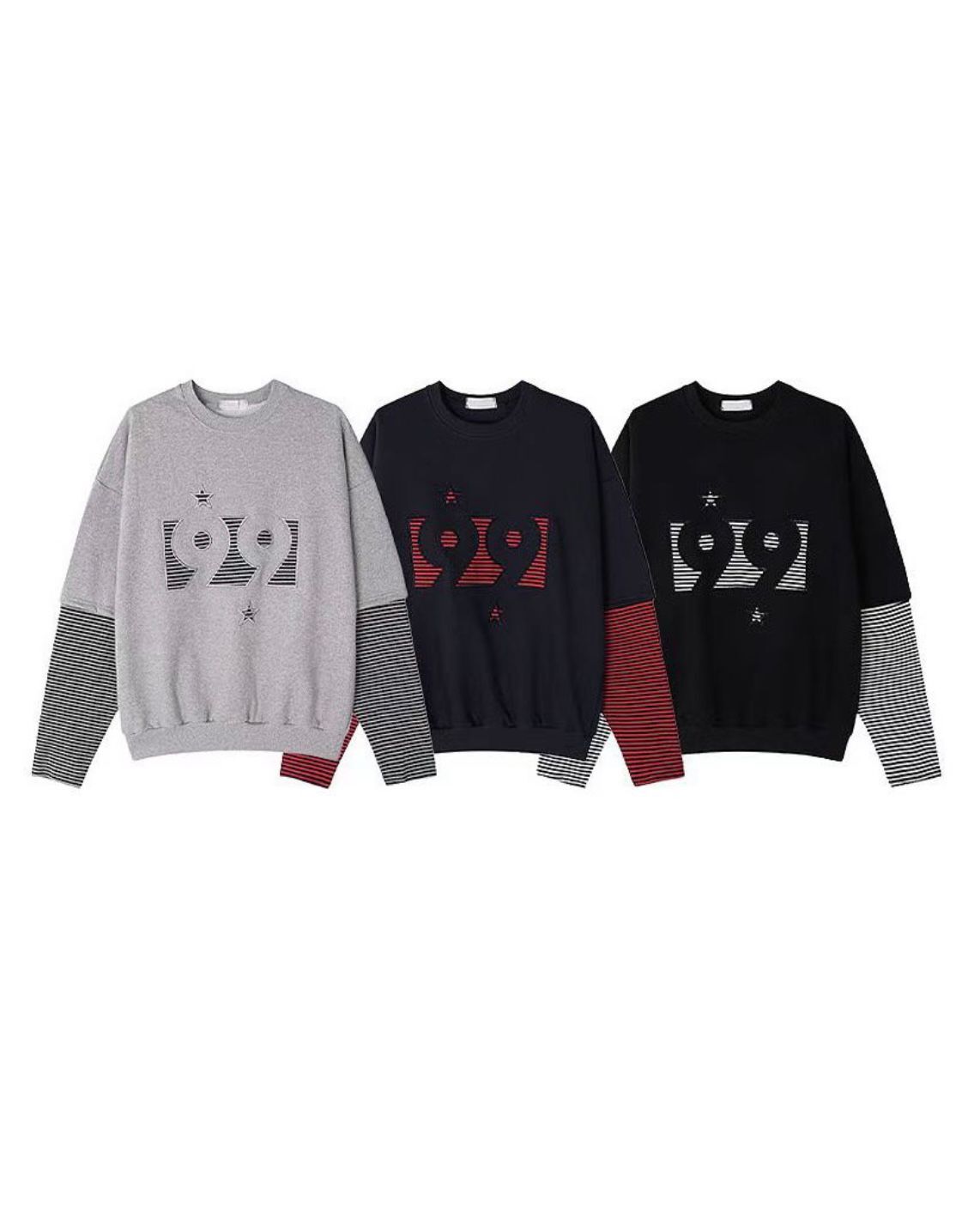 數字假兩件衛衣 Weather-001T