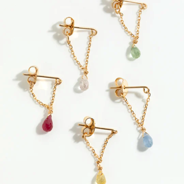 1YA0326-372 [YAY PARIS] Mia Earring 18K Gold Orange Sapphire #302pdesJ124 (EU)