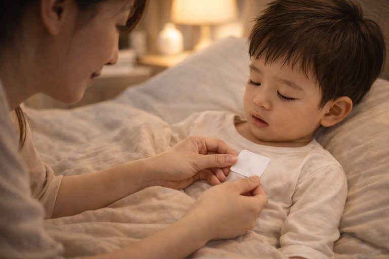 鼻舒貼使用方式,貼於衣領幫助夜間呼吸順暢