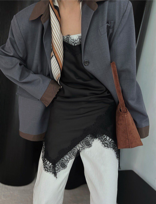 撞色邊寬版二扣西裝