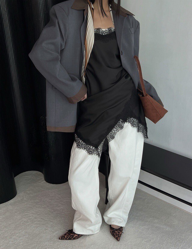 撞色邊寬版二扣西裝