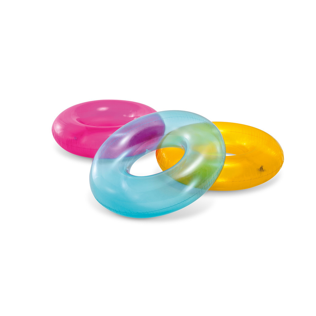 透明充氣泳圈水泡 (隨機顏色出貨)