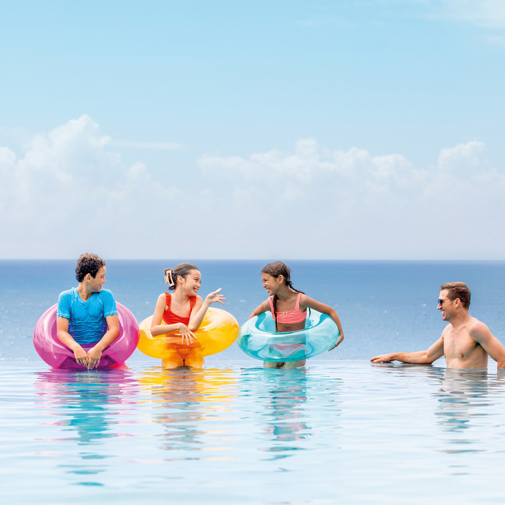 透明充氣泳圈水泡 (隨機顏色出貨)