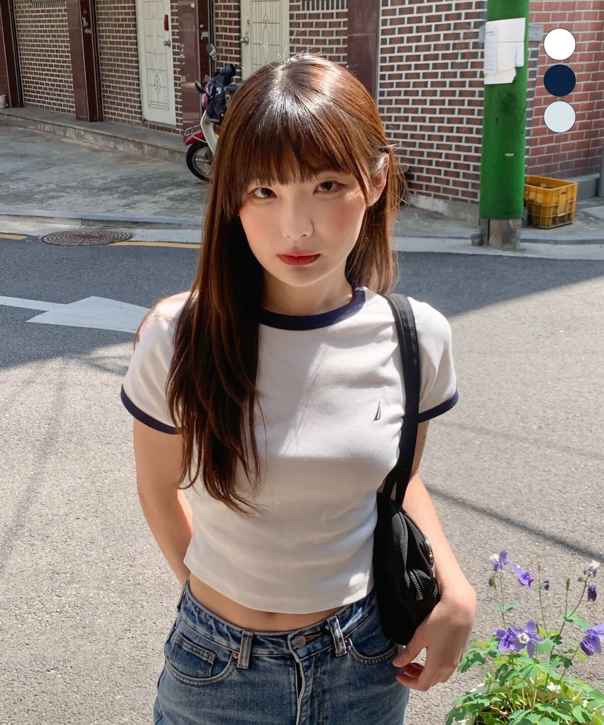 【OWN】Nautica 短袖 上衣 短版 百搭 春夏 短踢 女款 深藍 白色 天藍色 NTS3995