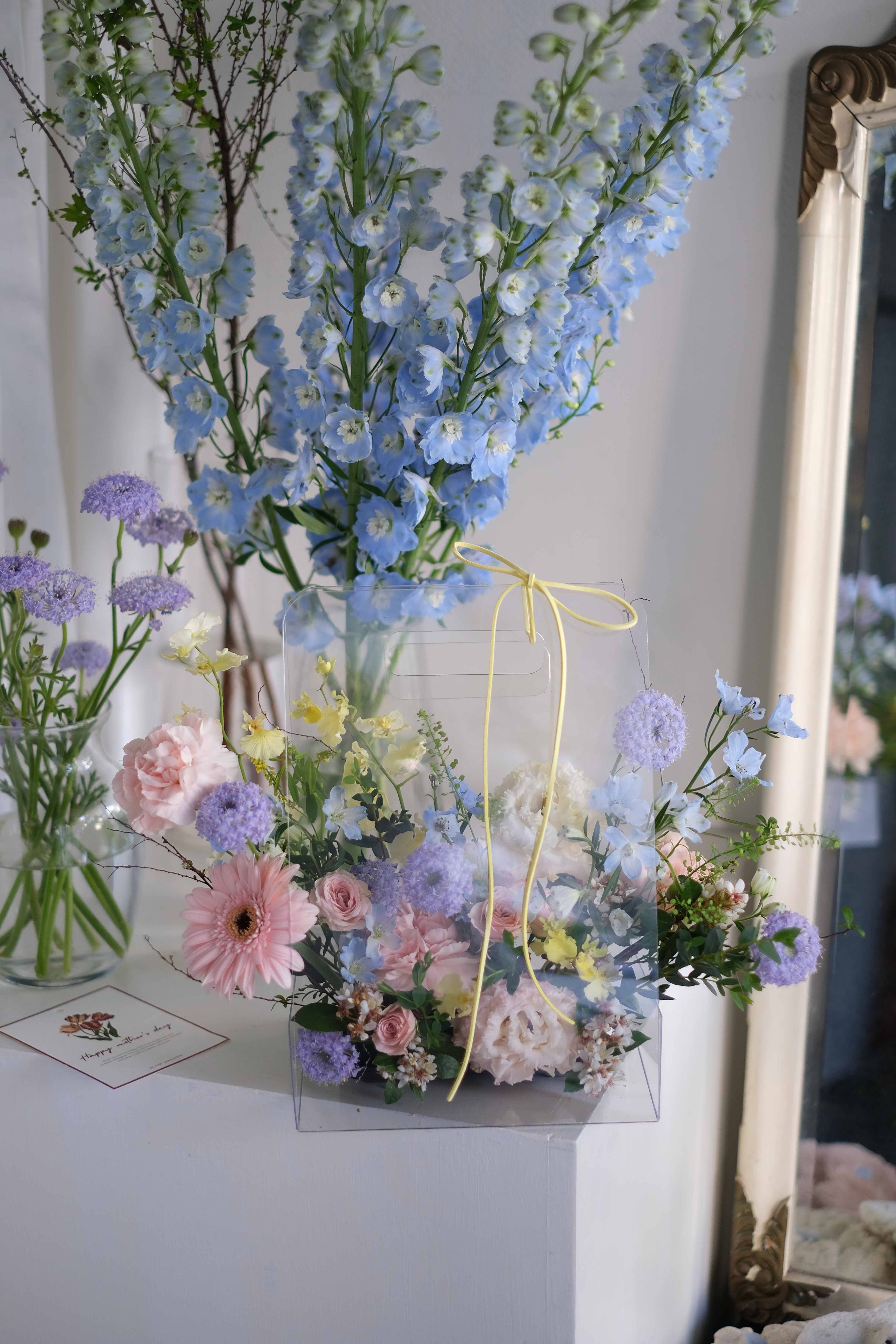 帶著春天的溫柔給媽媽｜透明提盒花禮