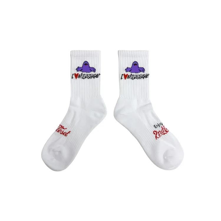 2nd Closet "I LOVE MILKSHAKE" Socks - White