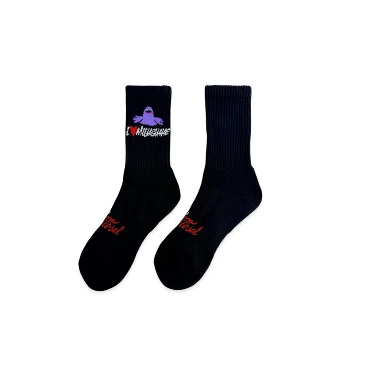 2nd Closet "I LOVE MILKSHAKE" Socks - Black