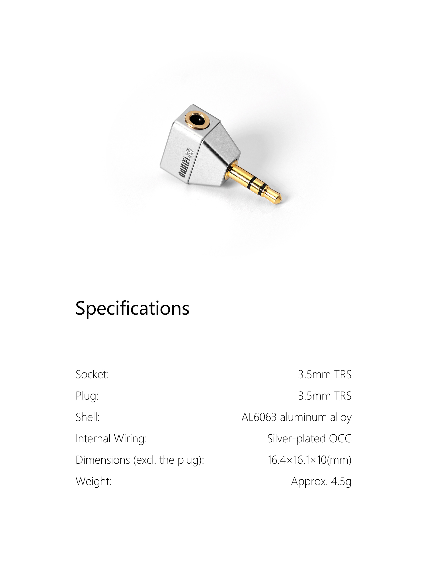 ddHiFi DJ35L 3.5母轉3.5公轉彎插頭