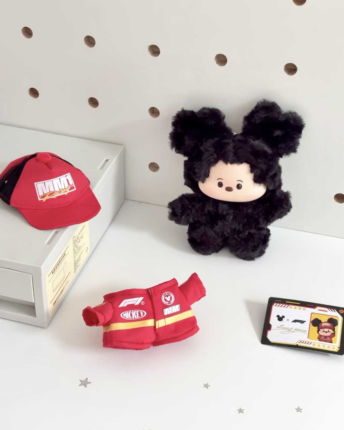 <上海限定>MINISO x F1 x Disney 米奇 吊飾 搪膠 毛絨娃娃 吊卡
