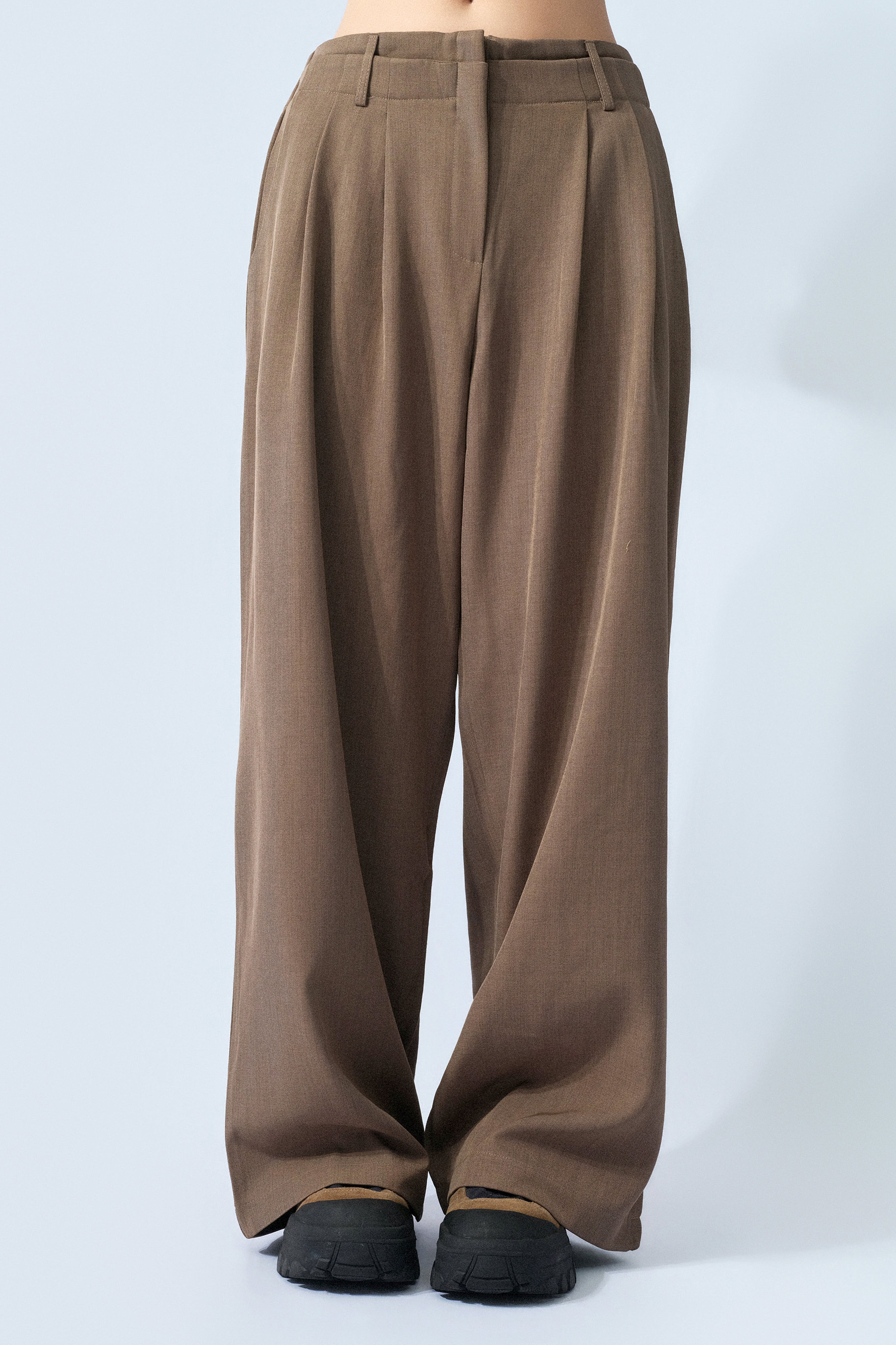 雙層褲頭雙褶闊西褲 (預購產品）