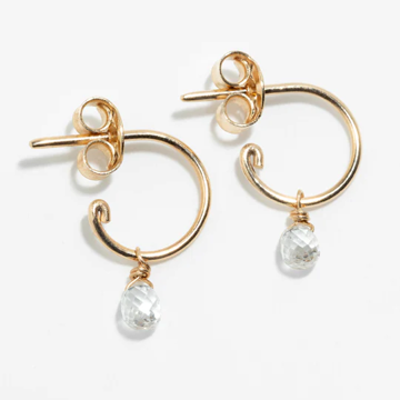 1YA0326-381 [YAY PARIS] Sia Hoop Earrings 18K Gold White Diamond #301sisiaJ54 (EU)