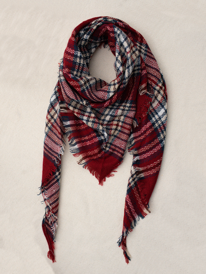 多用蘇格蘭經典格紋三角巾披肩