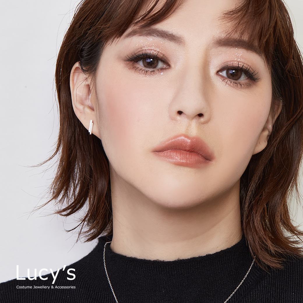 925純銀 線性光影 轉珠耳環 (127423)