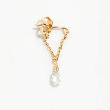 1YA0326-382 [YAY PARIS] Mia Essential Chain Earrings 18K Gold With White Diamond #302pdesJ54 (EU)