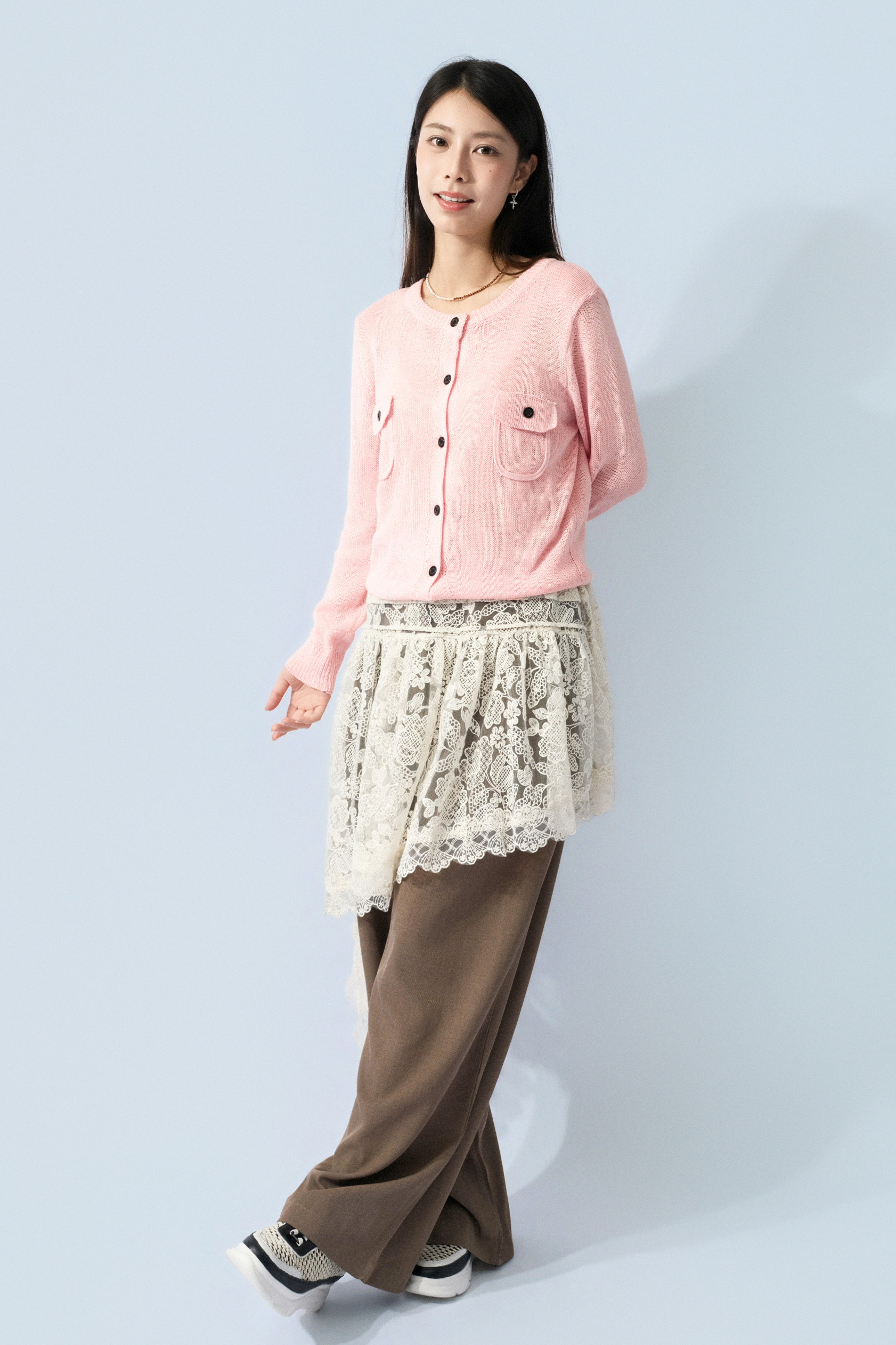 裝飾胸袋乾爽線cardigan（預購產品）