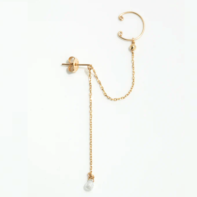 1YA0326-384 [YAY PARIS] Cléa Earring 18K Gold White Diamond #340orcleJ54 (EU)