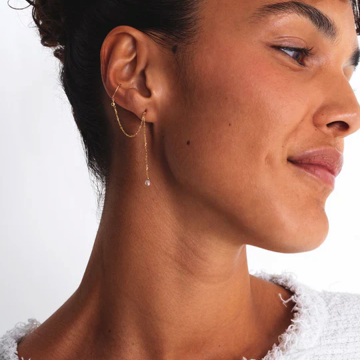 1YA0326-384 [YAY PARIS] Cléa Earring 18K Gold White Diamond #340orcleJ54 (EU)