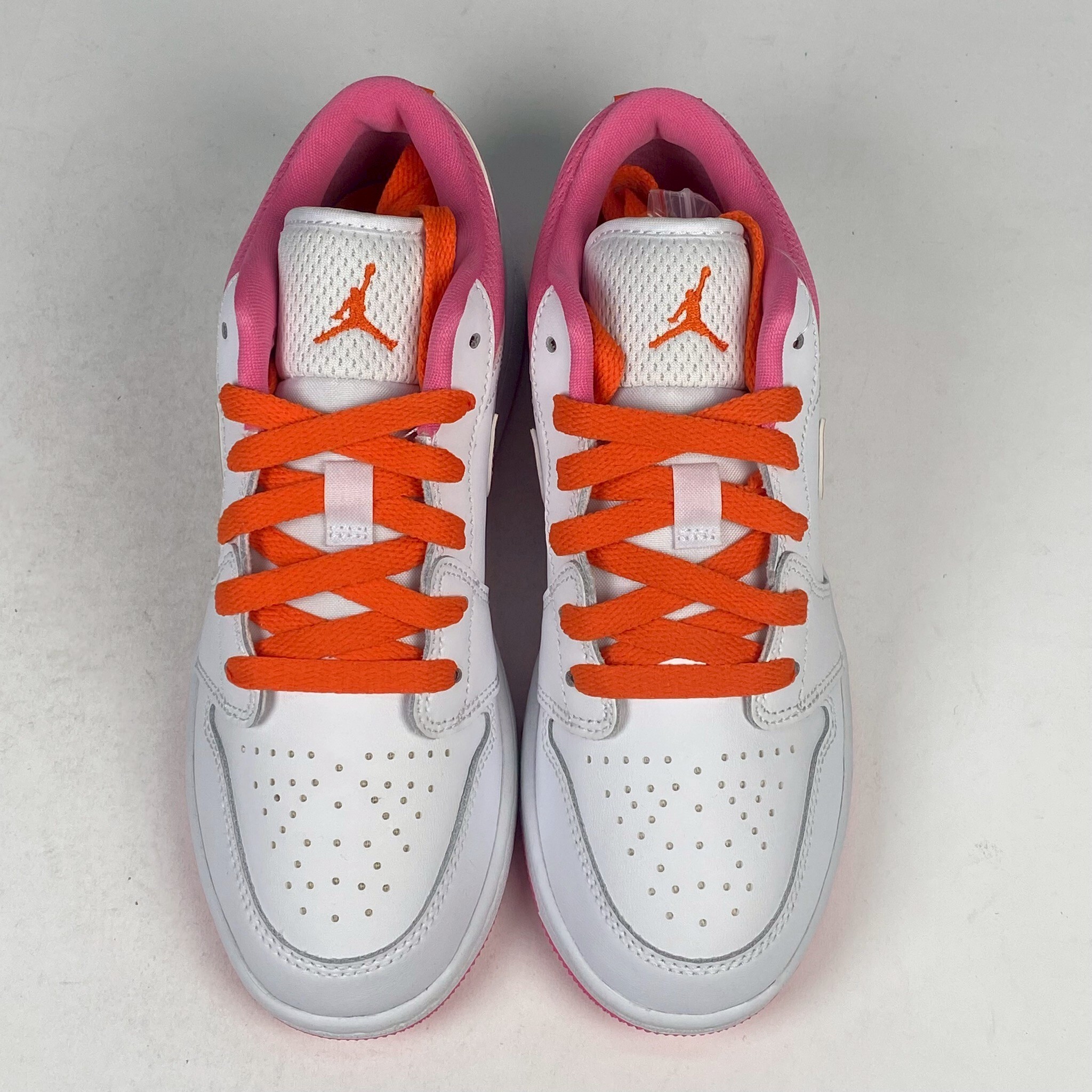零碼無鞋盒 DR9498-168/4.5Y Jordan 1 LowPinksicle Orange 低筒 白橘粉 大童 女