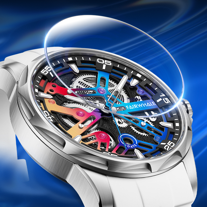 【Mark fairwhale 馬克菲爾】 6620 炫彩 科技齒輪感 機械 矽膠機械腕錶 手錶