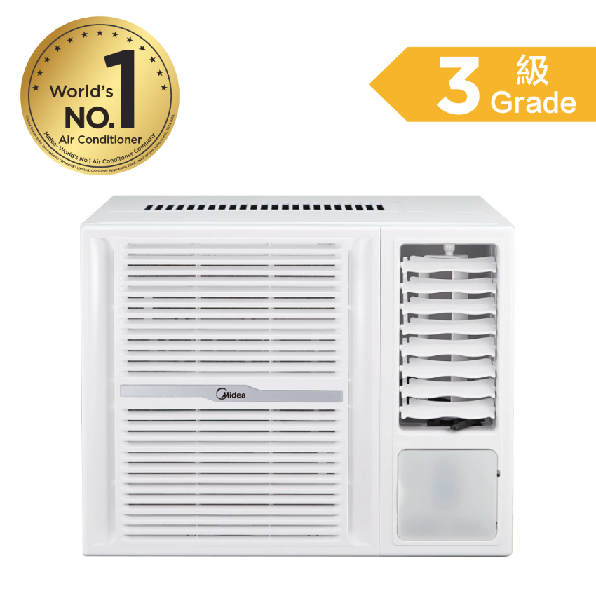 美的 Midea   MW-12CM8C‧1.5匹 R32 定頻淨冷‧窗口式冷氣機‧香港行貨,原廠39個月全機,5年壓縮機保養‧