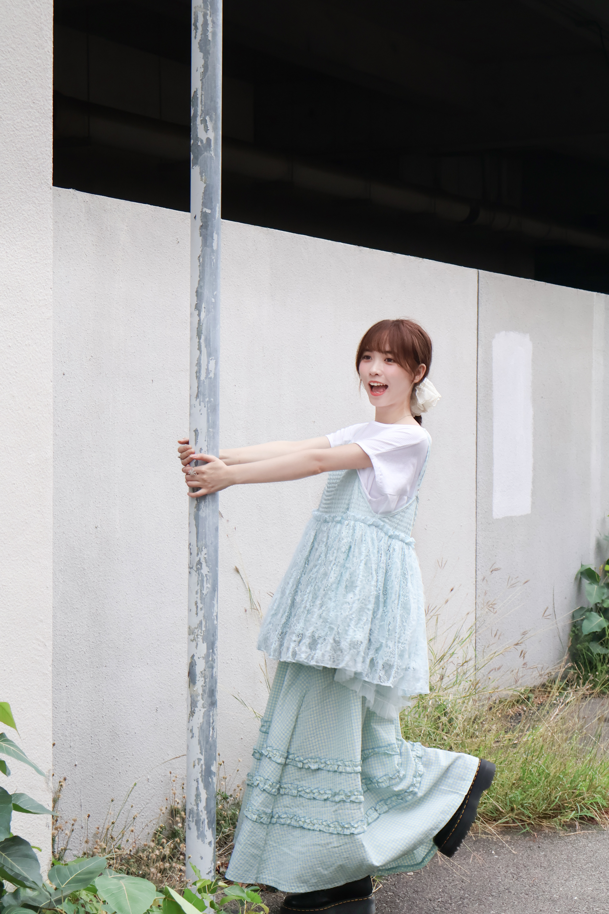 凹凸感併布Lace吊帶 · 2色入