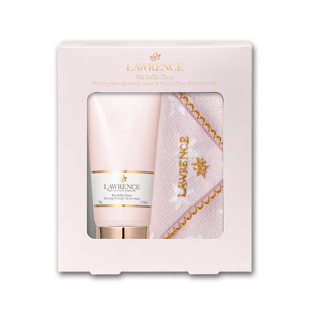LAWRENCE柔綸絲-粉漾 療癒你手方巾禮盒