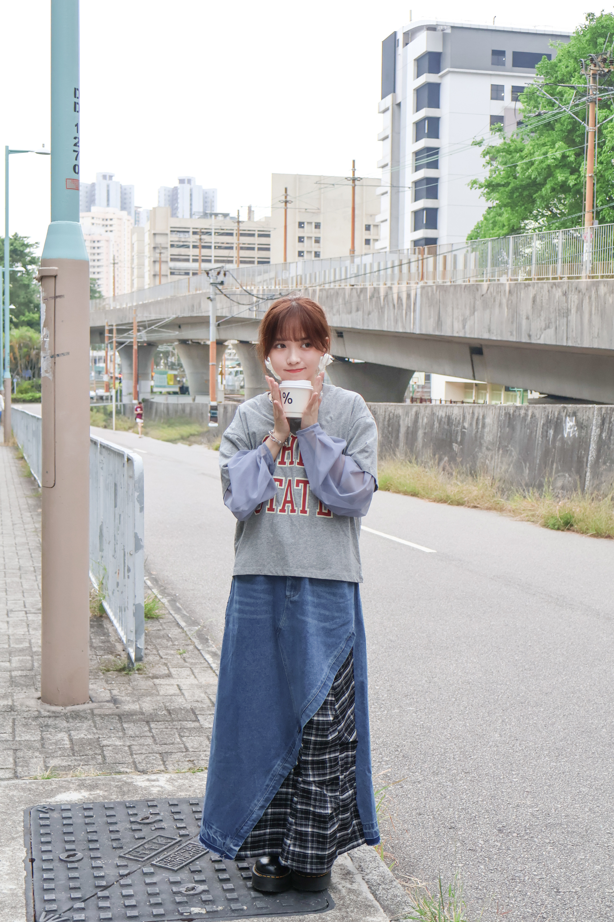 超罕見！格仔拼布牛仔裙 · 3色入