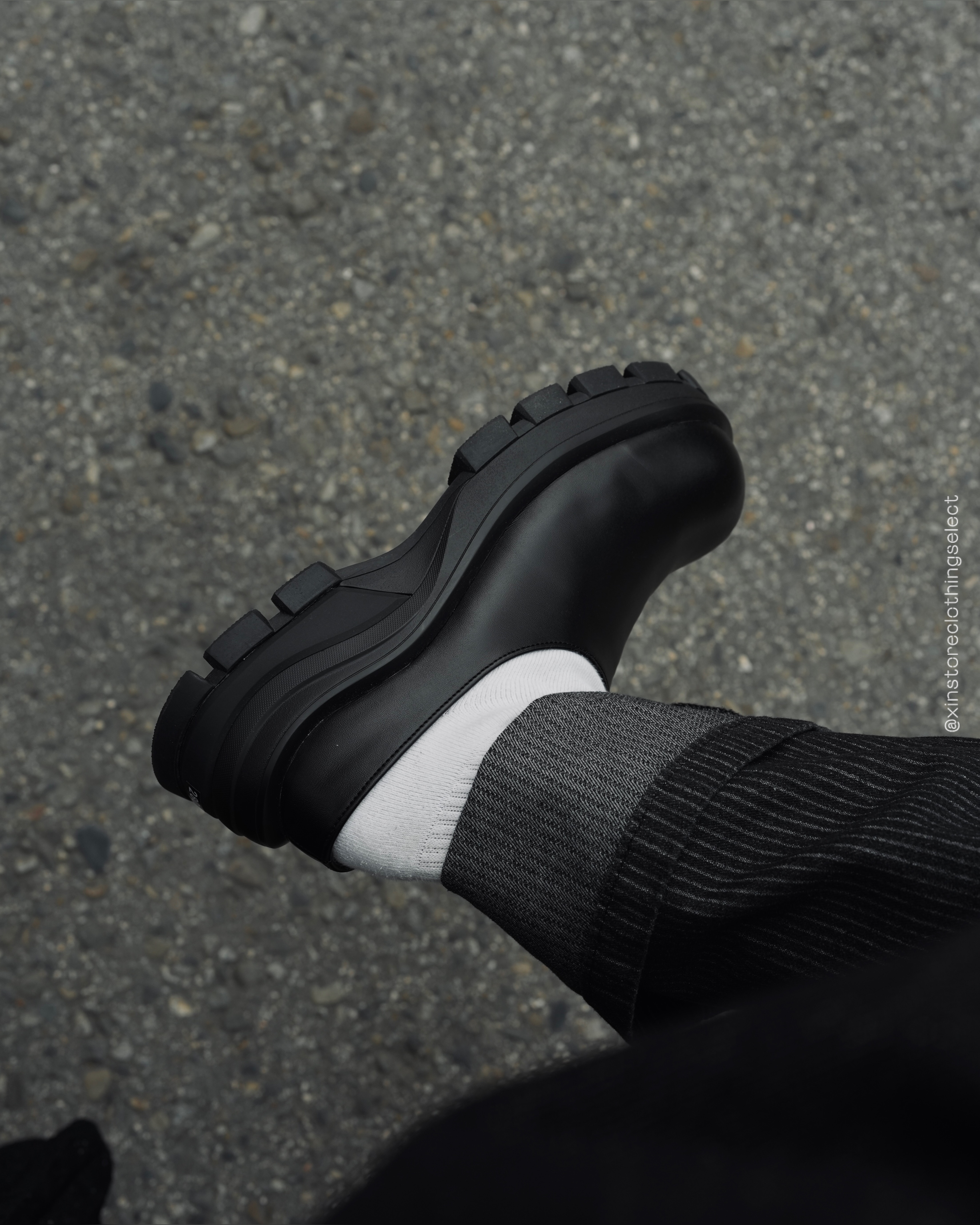 <東大門選品🇰🇷>韓國 皮革 穆勒鞋 鋸齒 增高 皮鞋 黑色