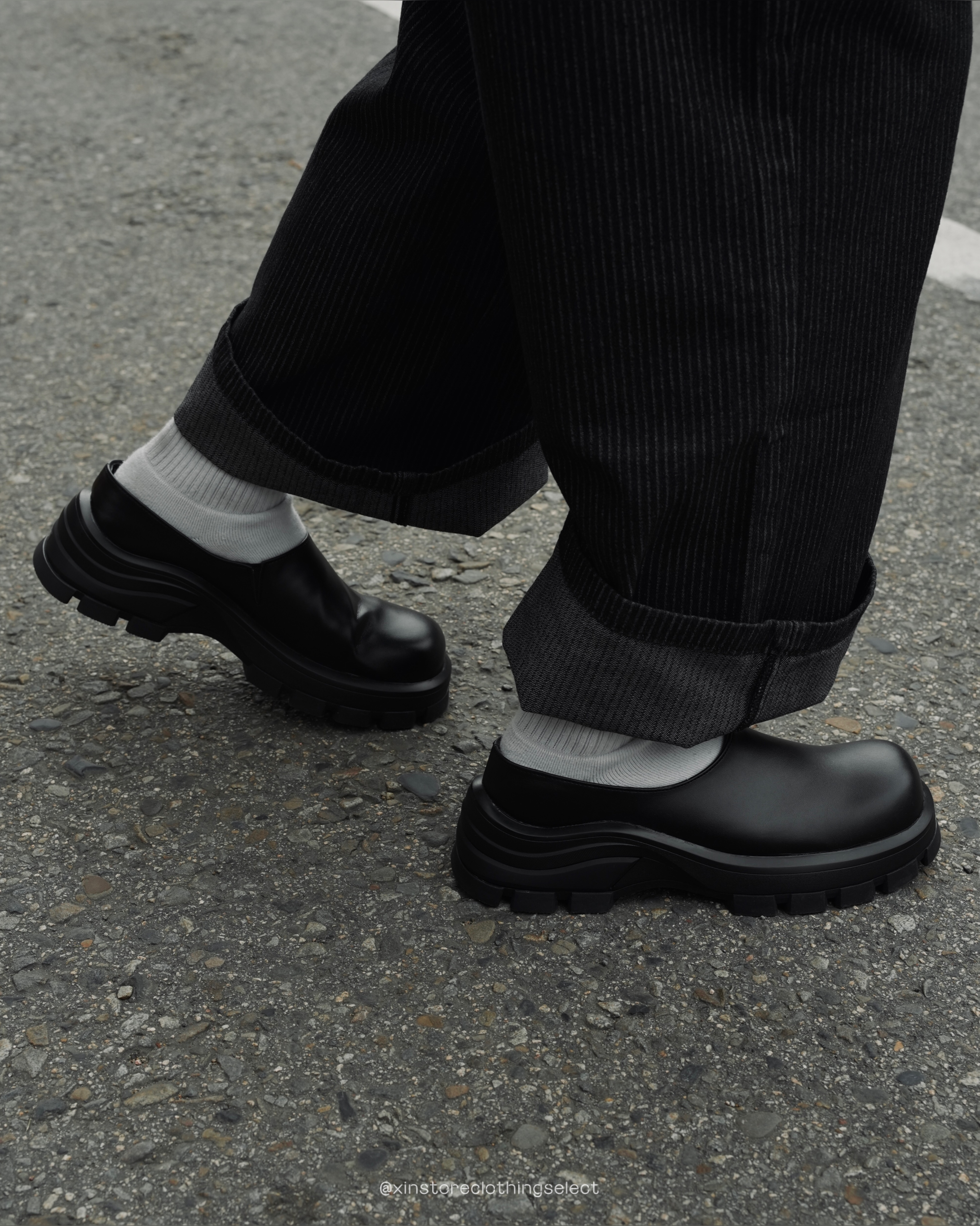 韓國 Belivus 皮革 穆勒鞋 樂福鞋 增高 皮鞋 黑色