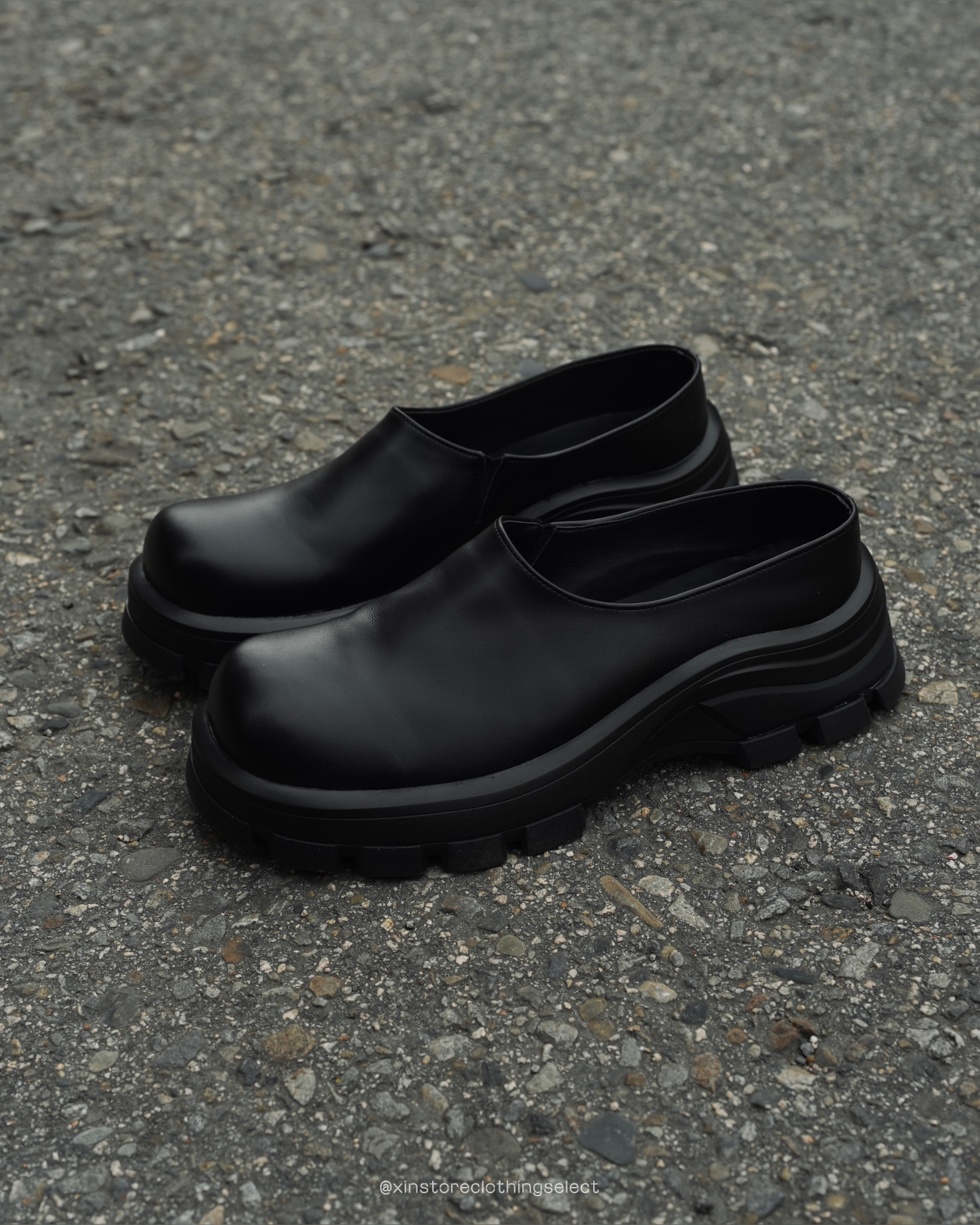 韓國 Belivus 皮革 穆勒鞋 樂福鞋 增高 皮鞋 黑色