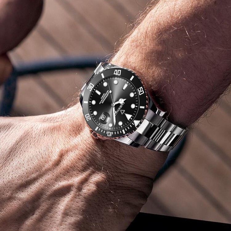 【Mark fairwhale 馬克菲爾】 6420 水鬼 超強夜光 石英 不鏽鋼 手錶