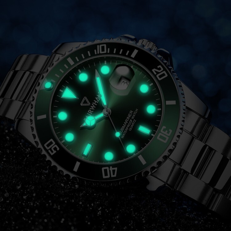 【Mark fairwhale 馬克菲爾】 6420 水鬼 超強夜光 石英 不鏽鋼 手錶