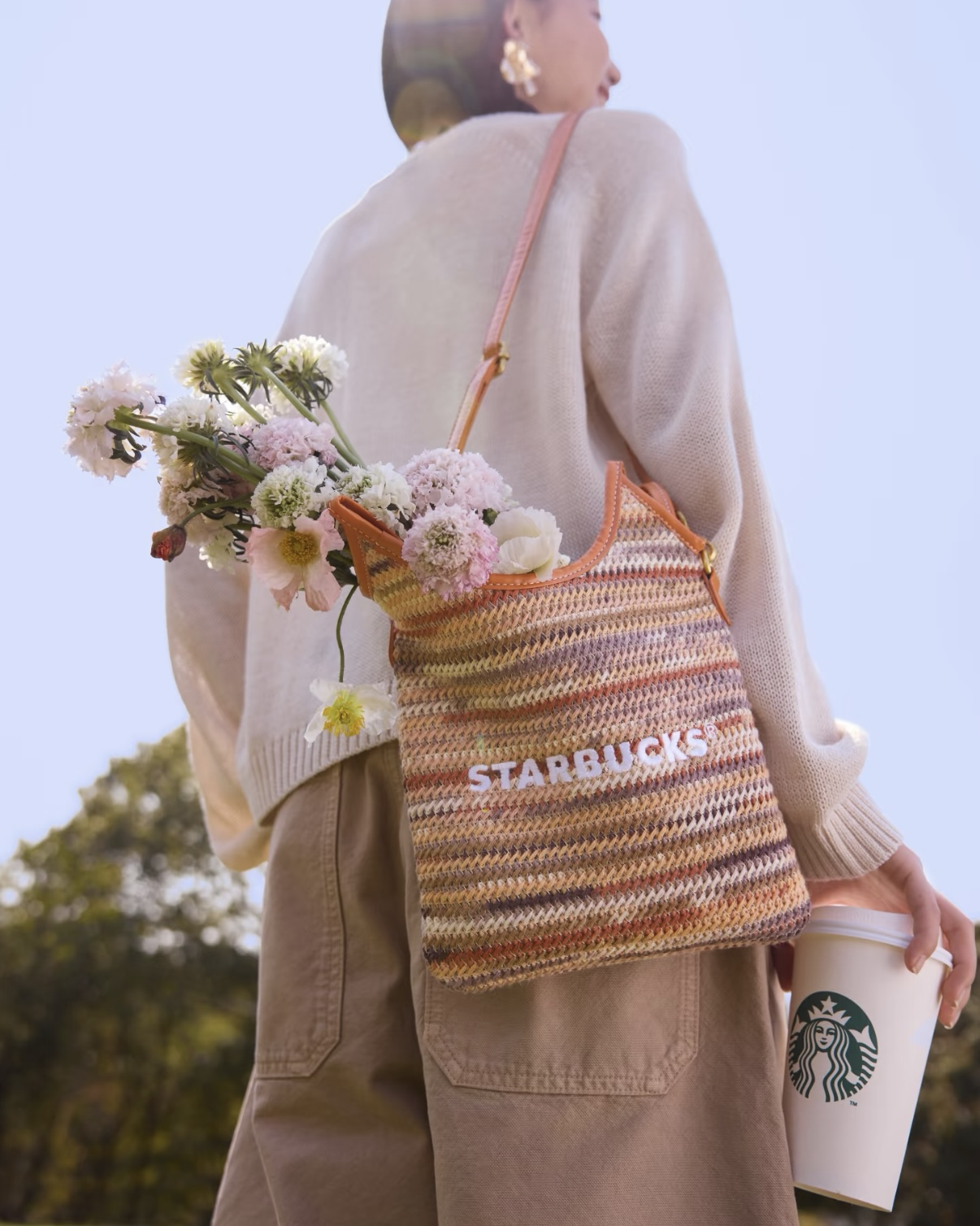 STARBUCKS 星巴克 春日新品 miumiu風 編織包 托特包 大容量 肩背包