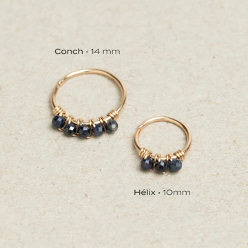 1YA0326-391 [YAY PARIS] Diana Piercing Sapphire 750‰ Gold 10mm #24SSJ-370padnJ23 (EU)