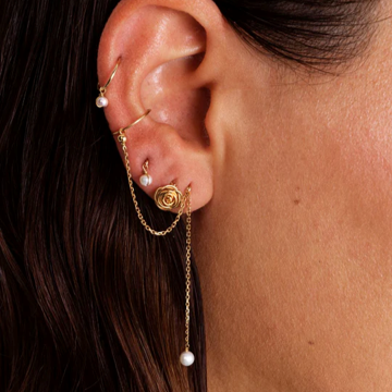 1YA0326-392 [YAY PARIS] Tara Piercing 750‰ Gold Cultured Pearl #370pptarJ01 (EU)