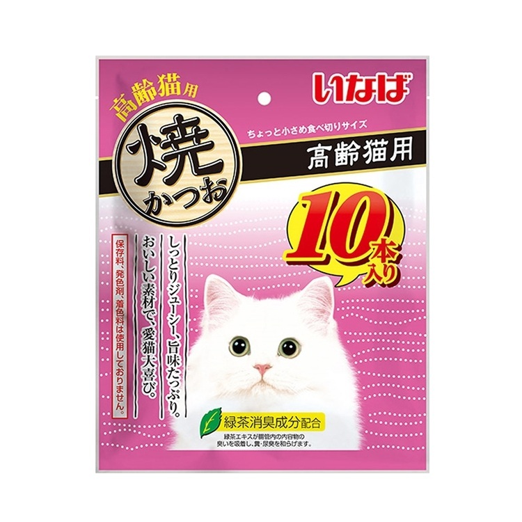 INABA 燒 高齡貓用 烤鰹魚條 10本入