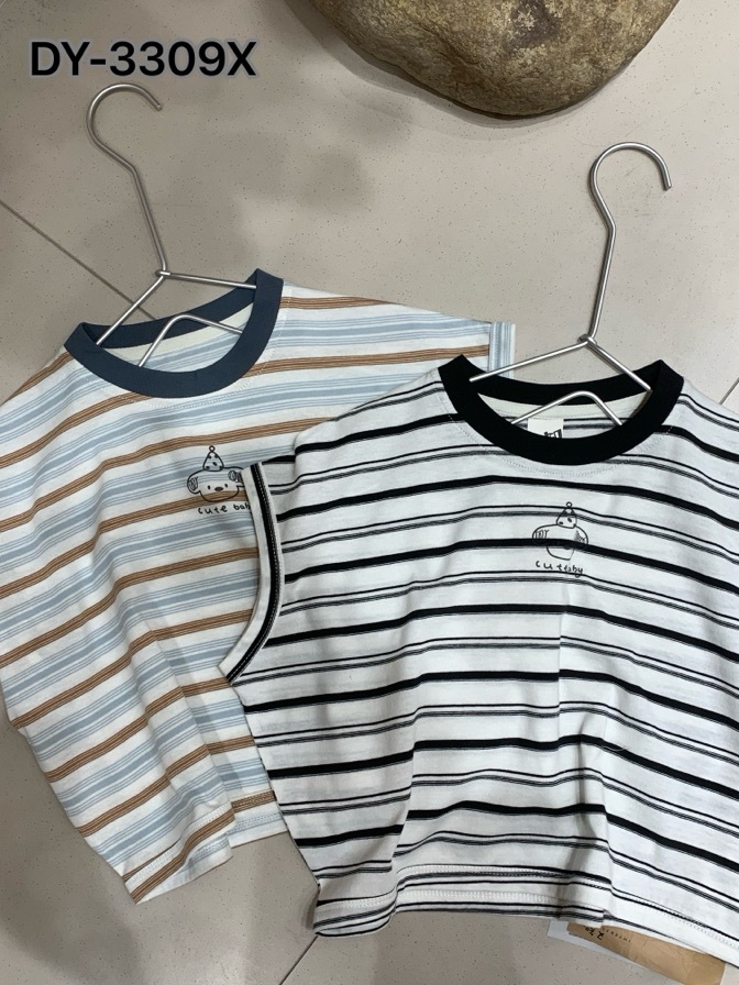 小童條紋狗落肩背心