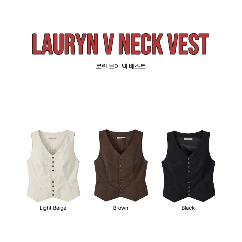 BITTER CELLS｜Lauryn V Neck Vest [3 colors]
